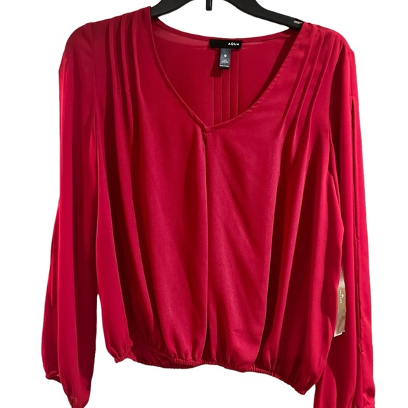 Aqua Bloomingdales Brand Cold Shoulder Blouse - Size S - Picture 2 of 5